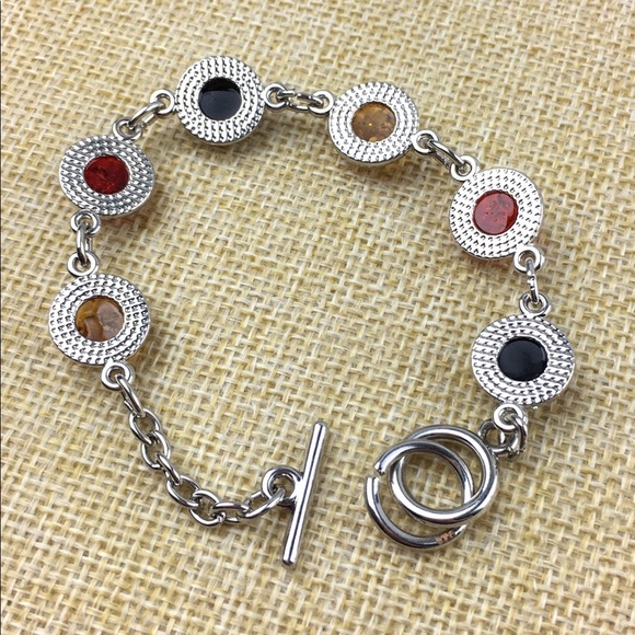 New Simulated Amber Toggle Bracelet 6 1/2 & 7 - Picture 5 of 8